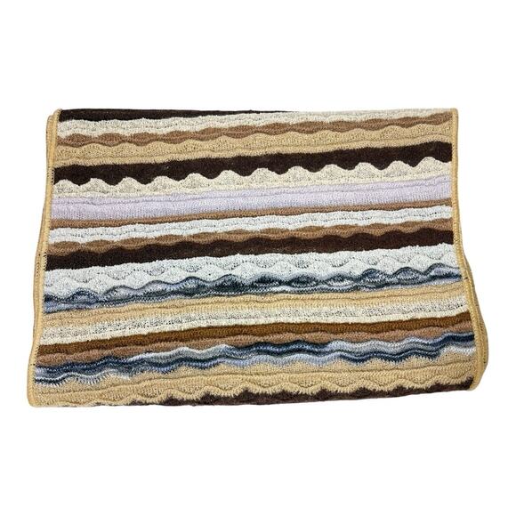 Missoni Orange Label Wool Multicolor Zig Zag Scarf - Picture 2 of 3